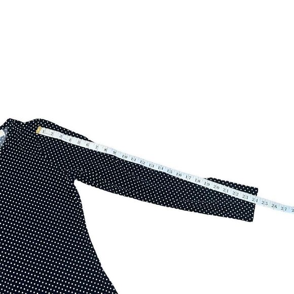 MICHAEL KORS Adriatic Navy Polka-Dot Matt-Jersey Dress Size Medium - Picture 8 of 9